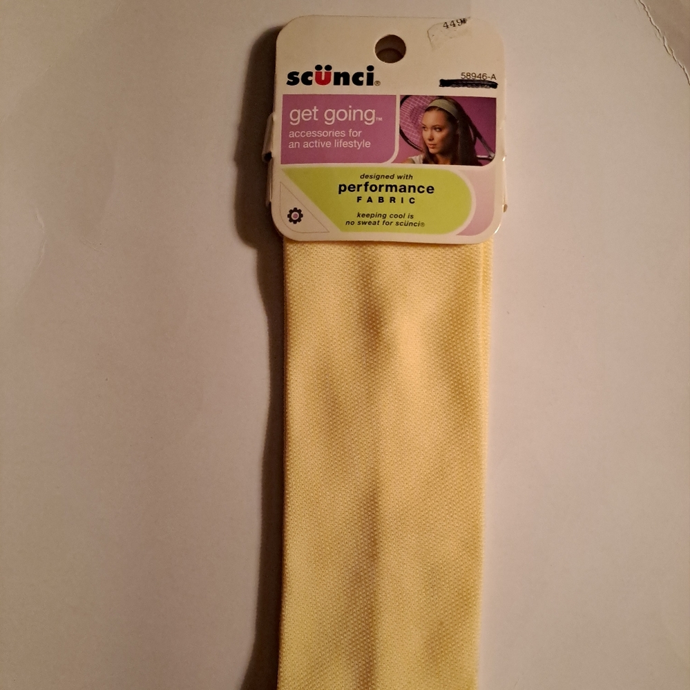 BRAND NEW SCUNCI HAIR HEADBAND, YELLOW, Firm or Bundle Discount